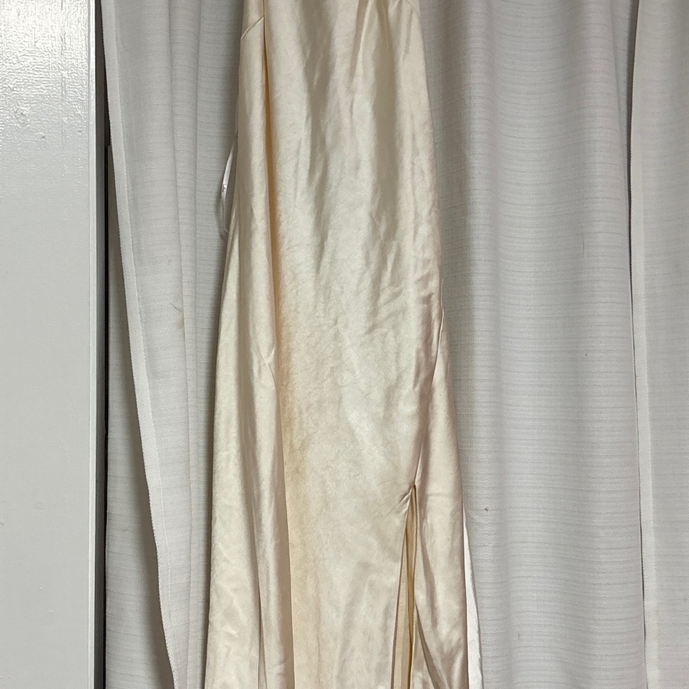 Lulu's Cream Satin Gown